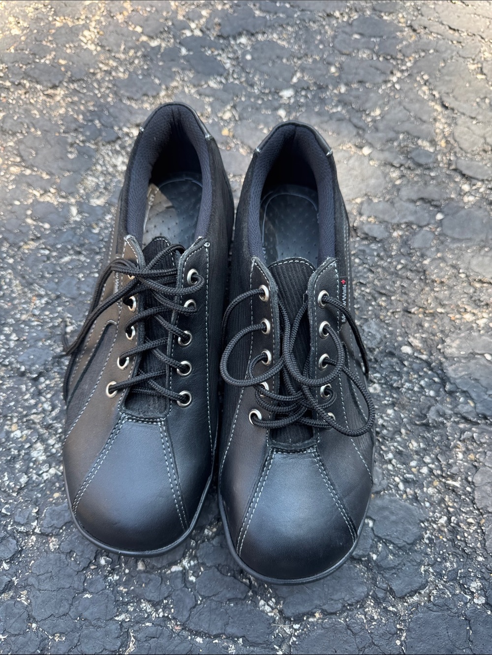 Mellow Walk Steel Toe Black Lace-Up Work Shoes